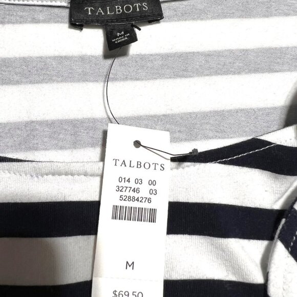 NWT Talbot's Navy and White Striped Dress Size Medium - Picture 3 of 7